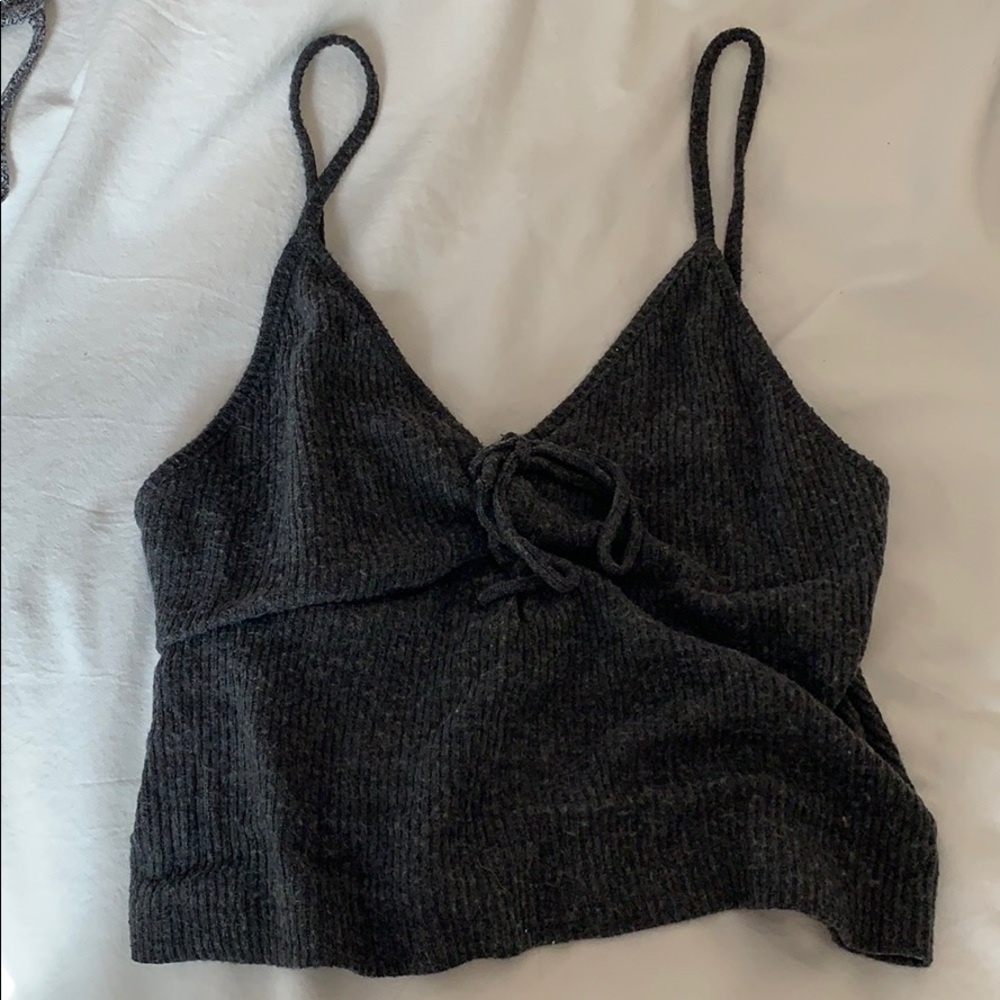 Brandy Melville / John Galt Lace up Charcoal Tank